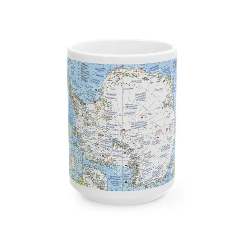 Antarctica (1963) (Map) White Coffee Mug 15oz - Go Mug Yourself