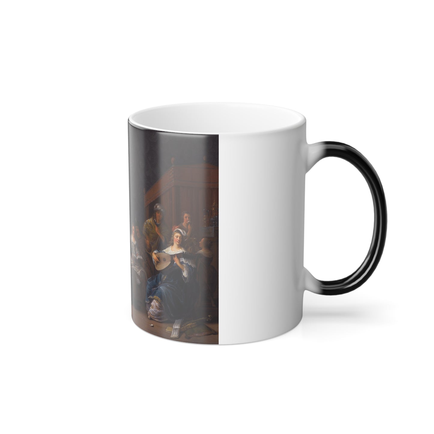 Anthonie Palamedesz (1601-1673) A Musical Party with an Allegory of the Five Senses - Oil on Oak Panel -0 - Color Changing Mug 11oz-Go Mug Yourself