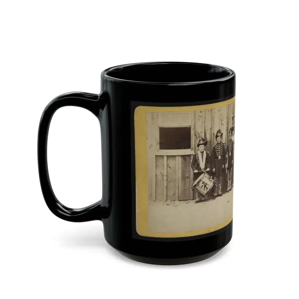 Anthony's Stereoscopic Views. No. 1471, Three Drummer Boys (Now At Ft. Hamilton) Who Have Been In 9 Battles Of The Rebellion (U.S. Civil War) Black Coffee Mug - Go Mug Yourself