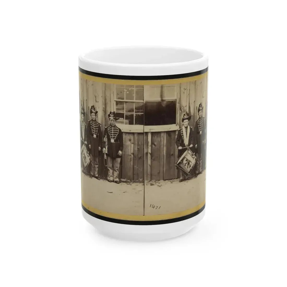 Anthony's Stereoscopic Views. No. 1471, Three Drummer Boys (Now At Ft. Hamilton) Who Have Been In 9 Battles Of The Rebellion (U.S. Civil War) White Coffee Mug 15oz - Go Mug Yourself