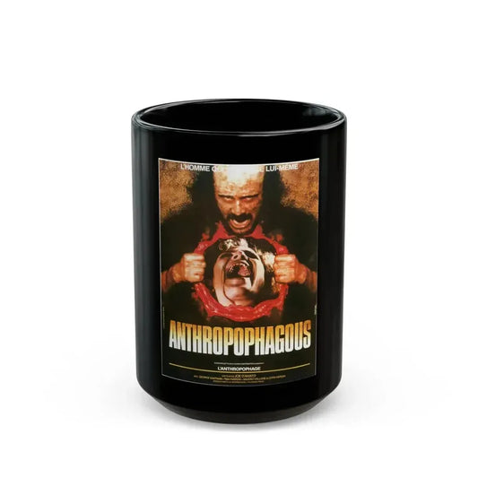ANTHROPOPHAGOUS 1980 Movie Poster - Black Coffee Mug 15oz - Go Mug Yourself