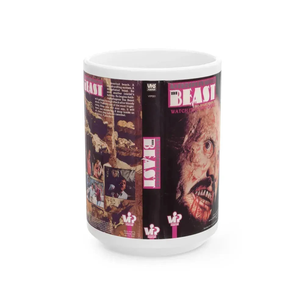 ANTHROPOPHAGOUS THE BEAST (VHS COVER) - White Coffee Mug 15oz - Go Mug Yourself