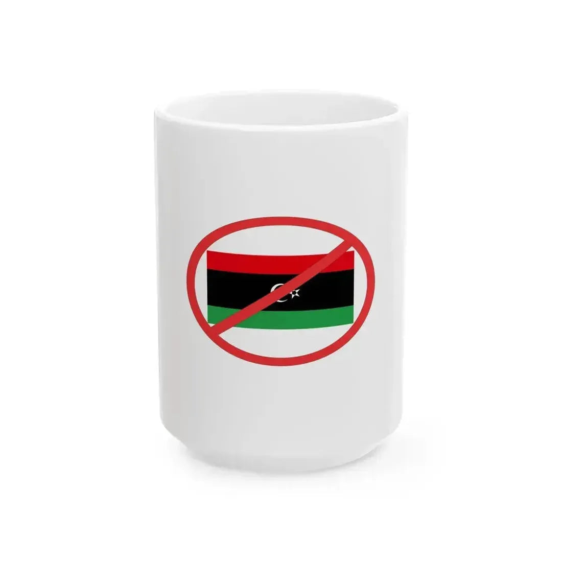 Anti NTC flag (Libya) White Coffee Mug 15oz - Go Mug Yourself