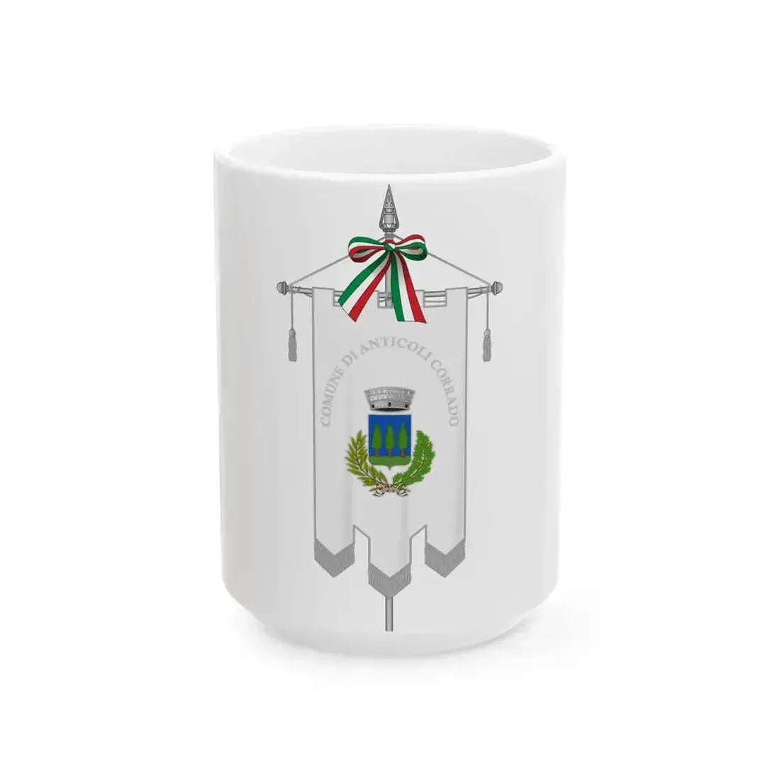 Anticoli Corrado-Gonfalone (Italy) White Coffee Mug 15oz - Go Mug Yourself