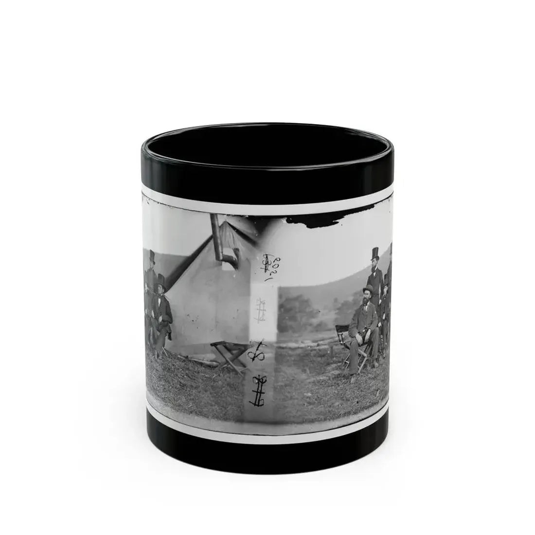 Antietam, Maryland. Allan Pinkerton And Visitors From Washington (U.S. Civil War) Black Coffee Mug 11oz - Go Mug Yourself
