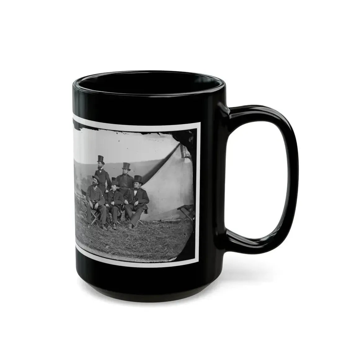 Antietam, Maryland. Allan Pinkerton And Visitors From Washington (U.S. Civil War) Black Coffee Mug - Go Mug Yourself