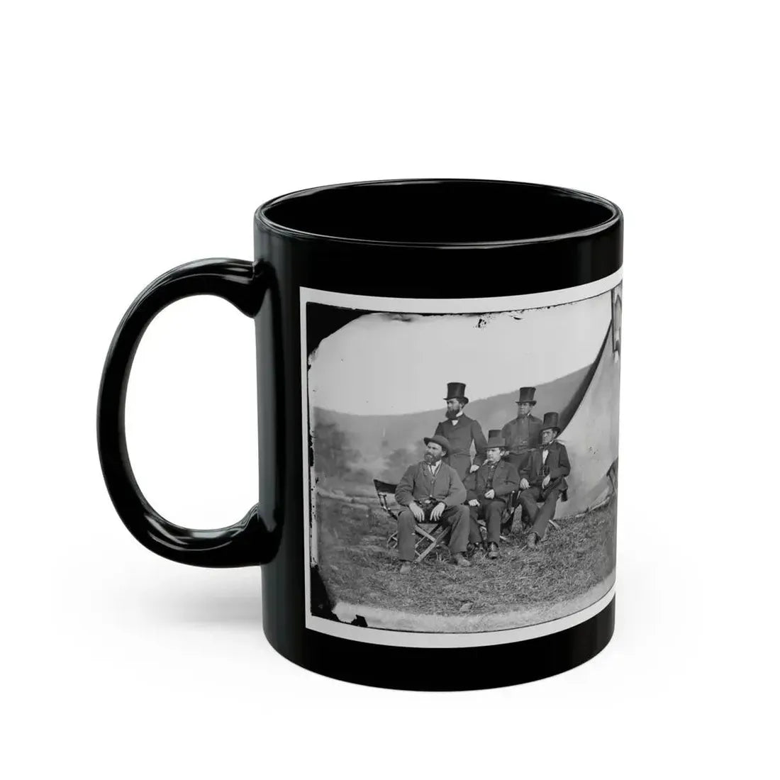 Antietam, Maryland. Allan Pinkerton And Visitors From Washington (U.S. Civil War) Black Coffee Mug - Go Mug Yourself