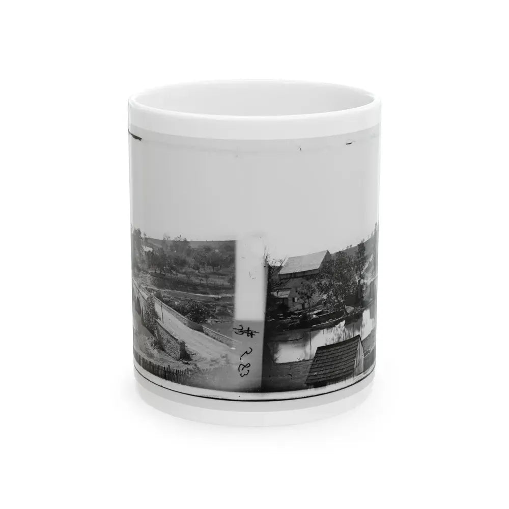 Antietam, Maryland. Antietam Bridge, Looking Across Stream (U.S. Civil War) White Coffee Mug 11oz - Go Mug Yourself