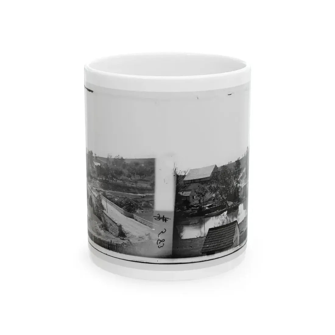 Antietam, Maryland. Antietam Bridge, Looking Across Stream (U.S. Civil War) White Coffee Mug 11oz - Go Mug Yourself