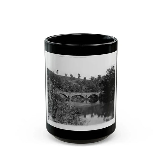 Antietam, Maryland. Antietam Bridge Looking Down Stream (U.S. Civil War) Black Coffee Mug 15oz - Go Mug Yourself