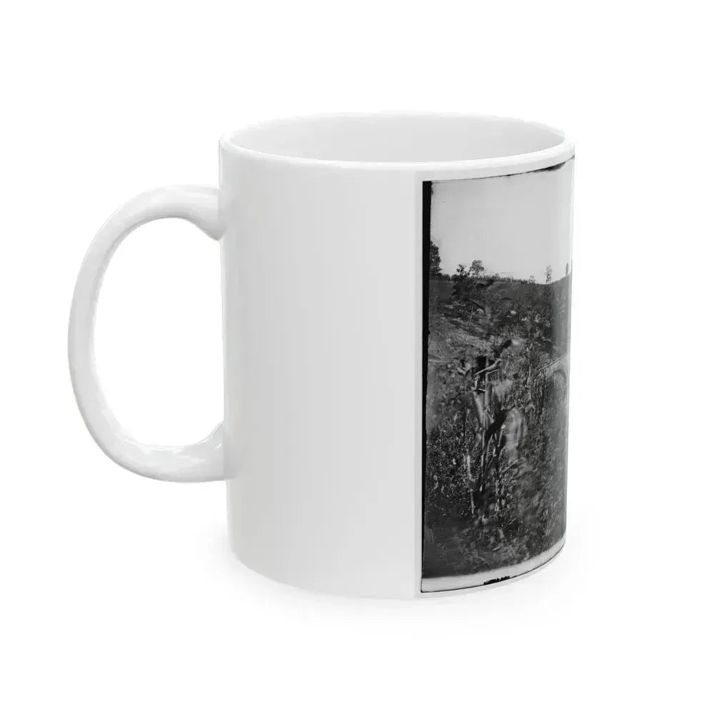 Antietam, Maryland. Antietam Bridge, Looking Down Stream (U.S. Civil War) White Coffee Mug - Go Mug Yourself