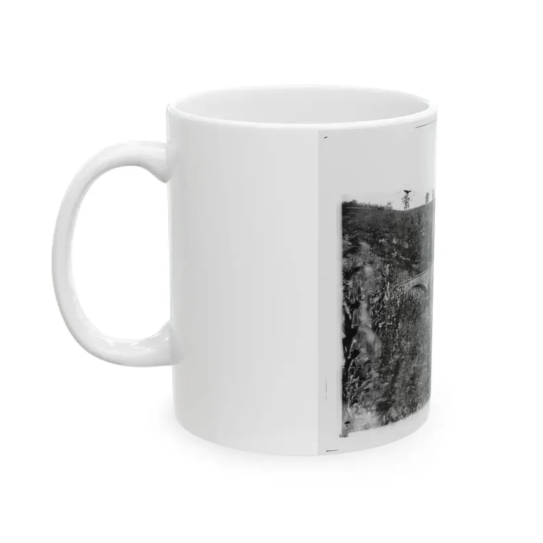 Antietam, Maryland. Antietam Bridge Looking Down Stream (U.S. Civil War) White Coffee Mug - Go Mug Yourself
