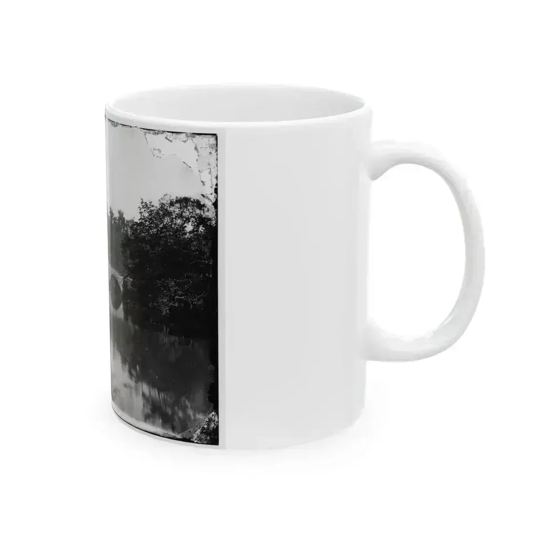 Antietam, Maryland. Antietam Bridge, Looking Down Stream (U.S. Civil War) White Coffee Mug - Go Mug Yourself