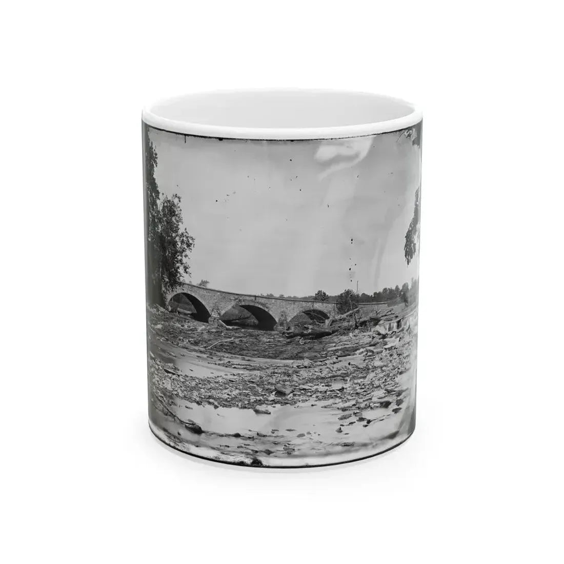 Antietam, Maryland. Antietam Bridge On Sharpsburg And Boonsboro Turnpike (U.S. Civil War) White Coffee Mug 11oz - Go Mug Yourself