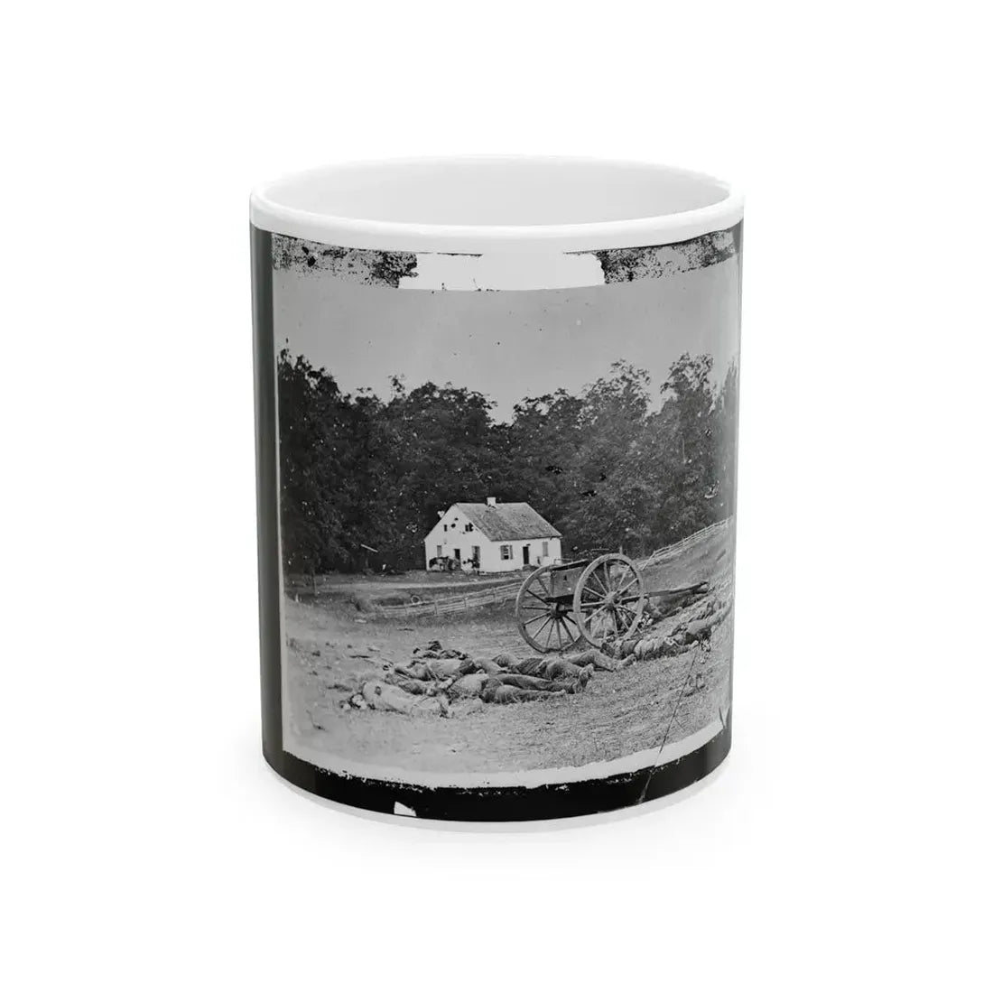 Antietam, Maryland. Bodies In Front Of The Dunker Church (U.S. Civil War) White Coffee Mug 11oz - Go Mug Yourself
