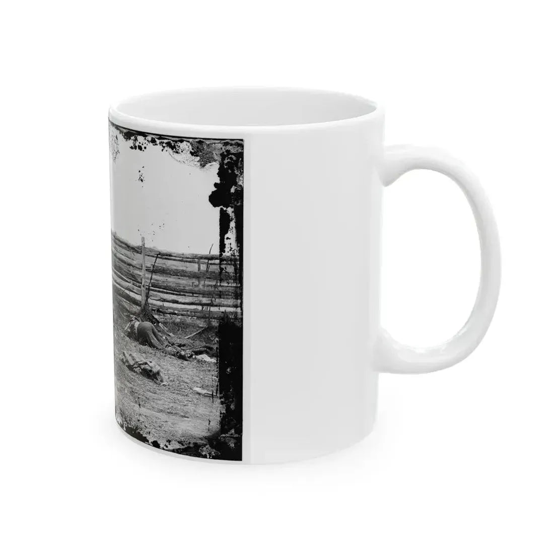 Antietam, Maryland. Bodies Of Confederate Soldiers By Fence On Hagerstown Pike (U.S. Civil War) White Coffee Mug - Go Mug Yourself