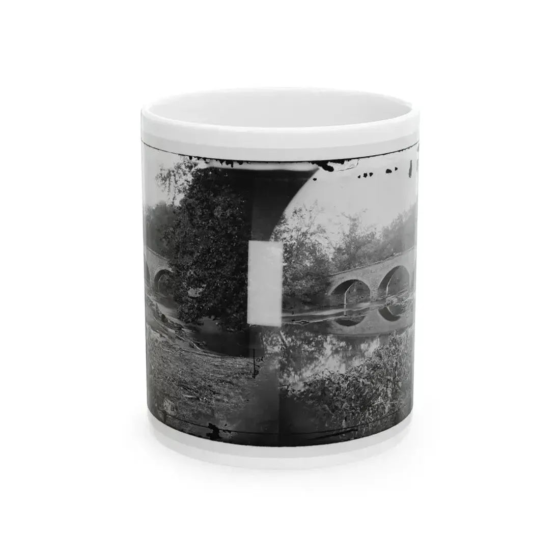 Antietam, Maryland. Burnside Bridge Across The Antietam. Northwest View (U.S. Civil War) White Coffee Mug 11oz - Go Mug Yourself