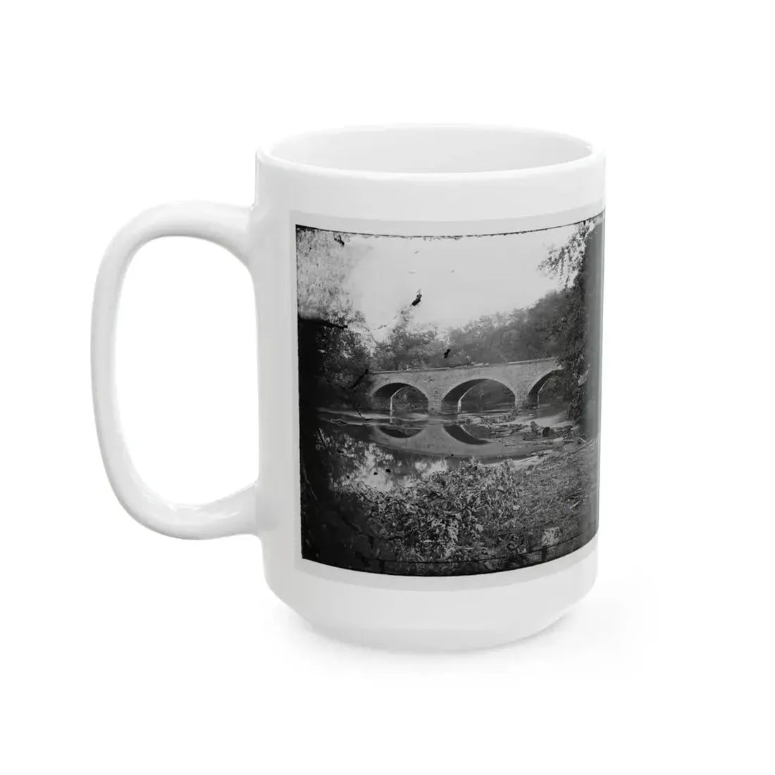 Antietam, Maryland. Burnside Bridge Across The Antietam. Northwest View (U.S. Civil War) White Coffee Mug - Go Mug Yourself