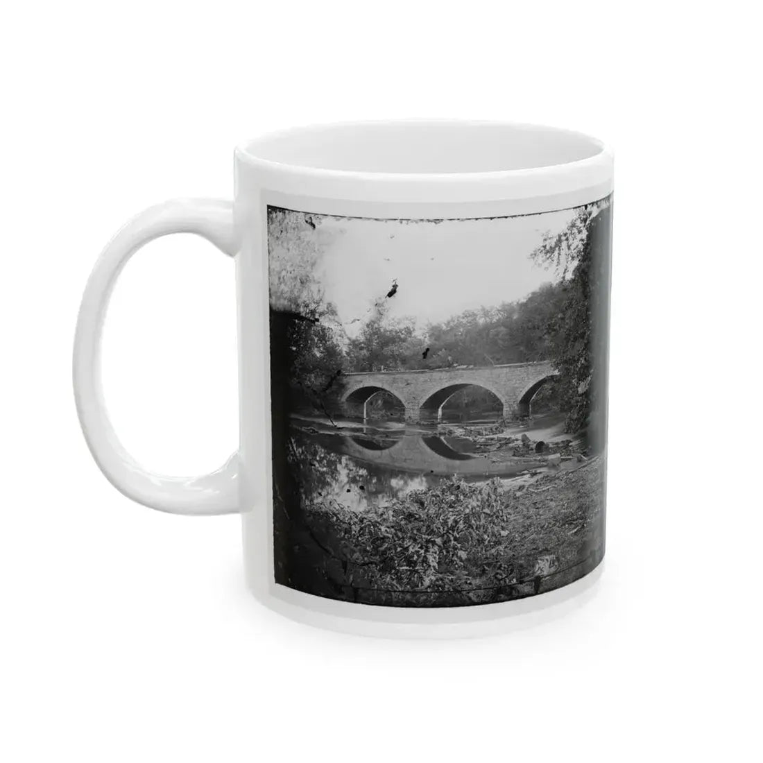 Antietam, Maryland. Burnside Bridge Across The Antietam. Northwest View (U.S. Civil War) White Coffee Mug - Go Mug Yourself