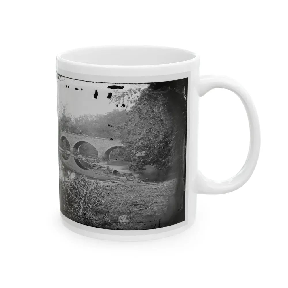 Antietam, Maryland. Burnside Bridge Across The Antietam. Northwest View (U.S. Civil War) White Coffee Mug - Go Mug Yourself