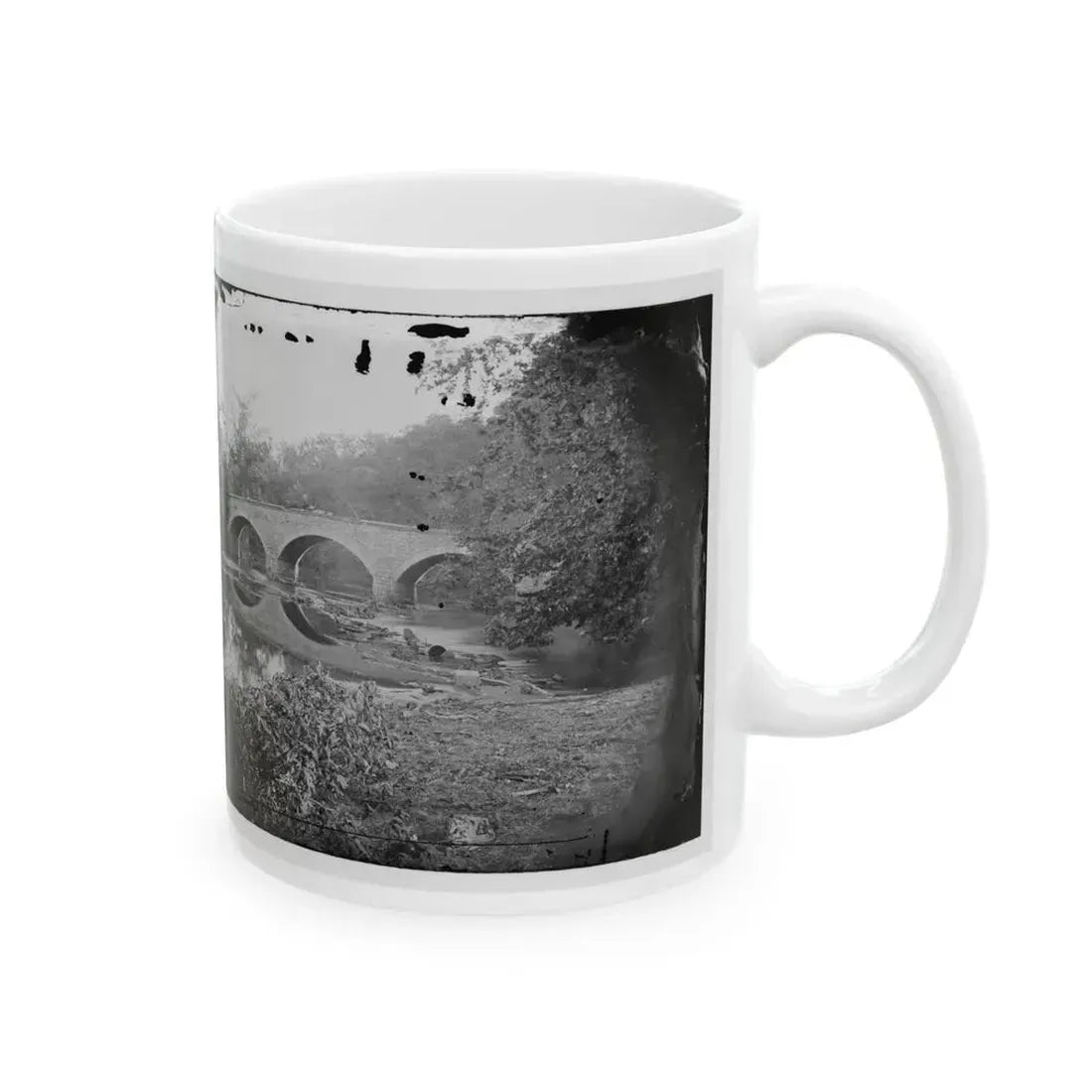 Antietam, Maryland. Burnside Bridge Across The Antietam. Northwest View (U.S. Civil War) White Coffee Mug - Go Mug Yourself