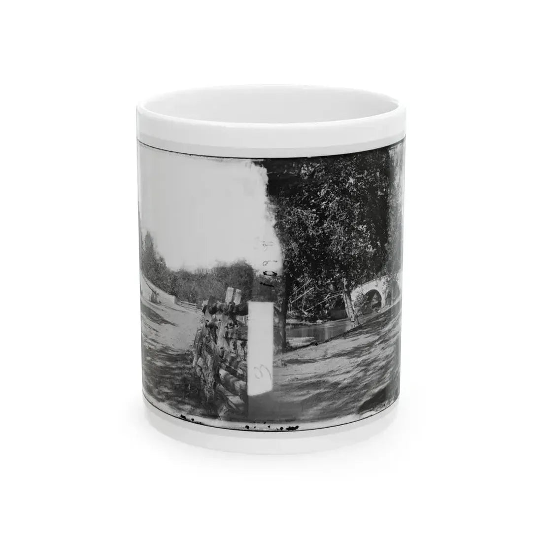 Antietam, Maryland. Burnside Bridge From The Southeast (U.S. Civil War) White Coffee Mug 11oz - Go Mug Yourself