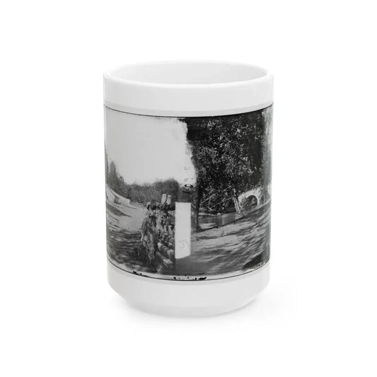 Antietam, Maryland. Burnside Bridge From The Southeast (U.S. Civil War) White Coffee Mug 15oz - Go Mug Yourself
