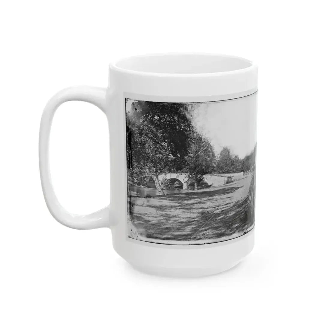 Antietam, Maryland. Burnside Bridge From The Southeast (U.S. Civil War) White Coffee Mug - Go Mug Yourself