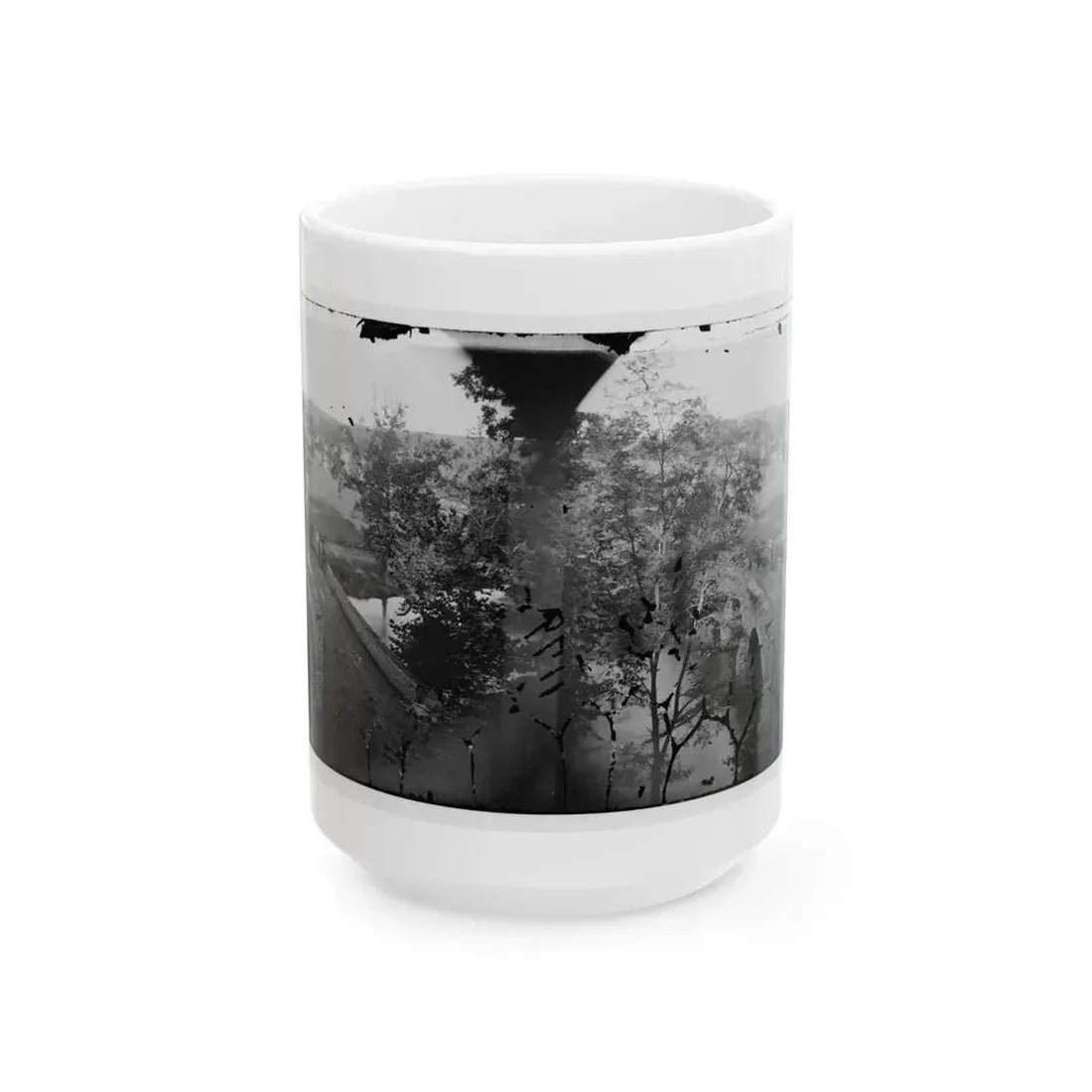 Antietam, Maryland. Burnside Bridge. Photographed From A Tree (U.S. Civil War) White Coffee Mug 15oz - Go Mug Yourself