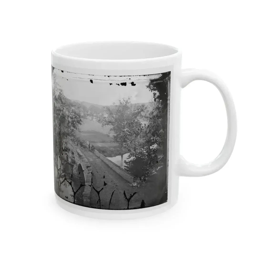Antietam, Maryland. Burnside Bridge. Photographed From A Tree (U.S. Civil War) White Coffee Mug - Go Mug Yourself