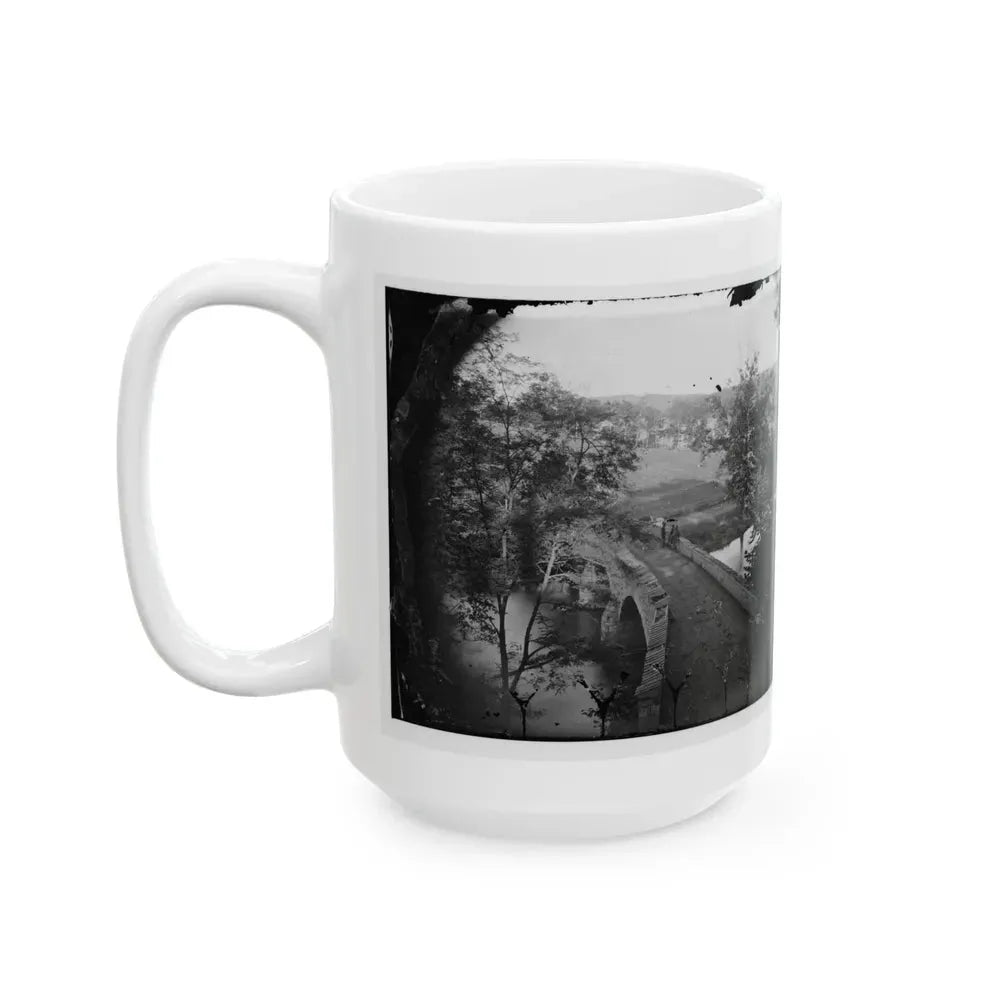 Antietam, Maryland. Burnside Bridge. Photographed From A Tree (U.S. Civil War) White Coffee Mug - Go Mug Yourself
