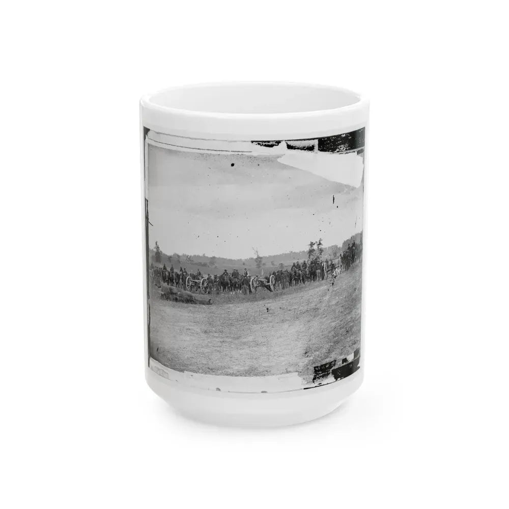 Antietam, Maryland. Captain J.M. Knap's Penn. Independent Battery E Light Artillery (U.S. Civil War) White Coffee Mug 15oz - Go Mug Yourself