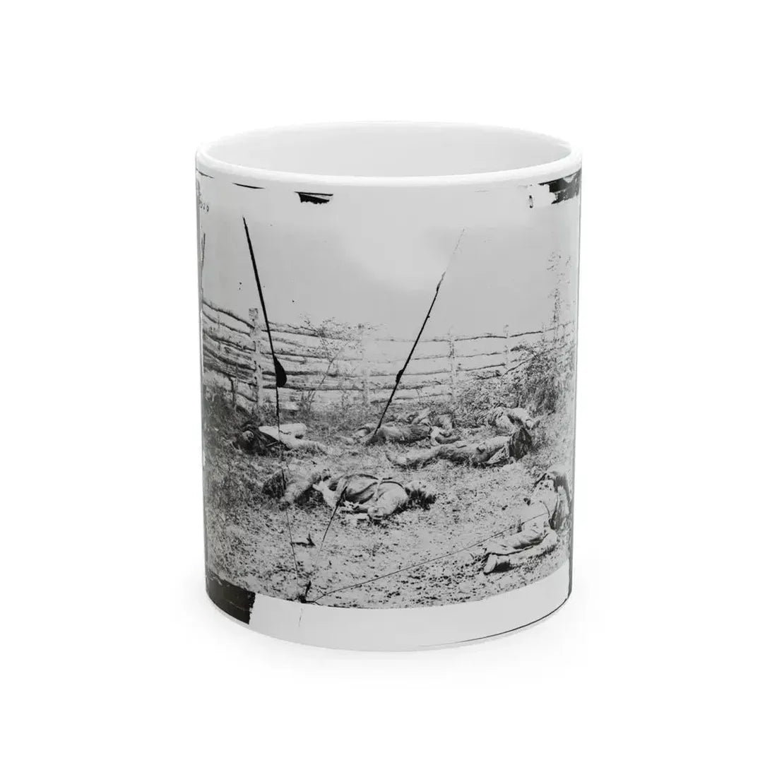 Antietam, Maryland. Confederate Soldiers As They Fell Inside The Fence On The Hagerstown Road (U.S. Civil War) White Coffee Mug 11oz - Go Mug Yourself