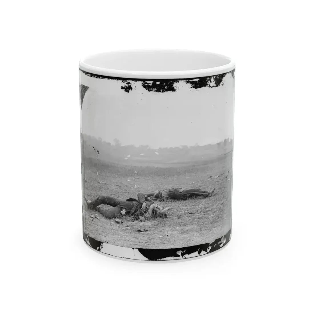 Antietam, Maryland. Confederate Soldiers As They Fell Near The Burnside Bridge (U.S. Civil War) White Coffee Mug 11oz - Go Mug Yourself