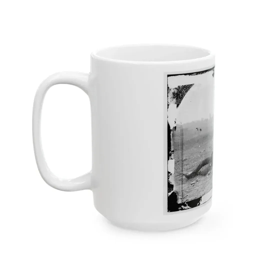 Antietam, Maryland. Confederate Soldiers As They Fell Near The Burnside Bridge (U.S. Civil War) White Coffee Mug - Go Mug Yourself