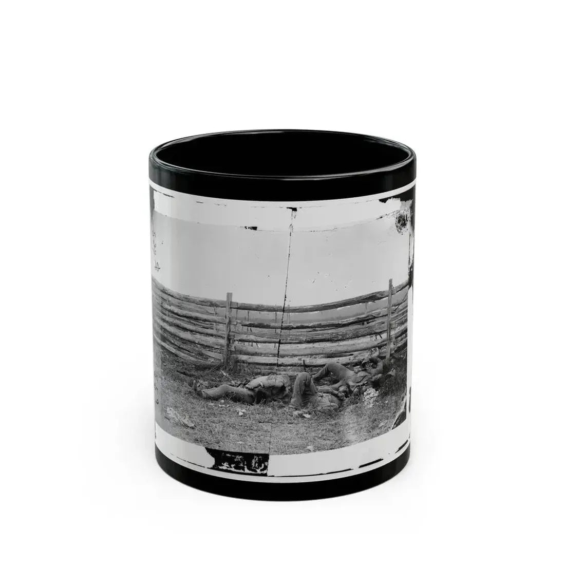 Antietam, Maryland. Dead Of Stonewall Jackson's Brigade By Rail Fence On The Hagerstown Pike (U.S. Civil War) Black Coffee Mug 11oz - Go Mug Yourself