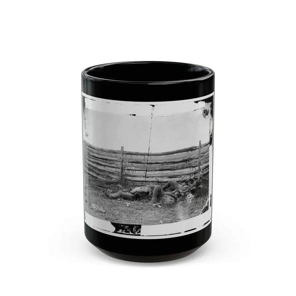 Antietam, Maryland. Dead Of Stonewall Jackson's Brigade By Rail Fence On The Hagerstown Pike (U.S. Civil War) Black Coffee Mug 15oz - Go Mug Yourself