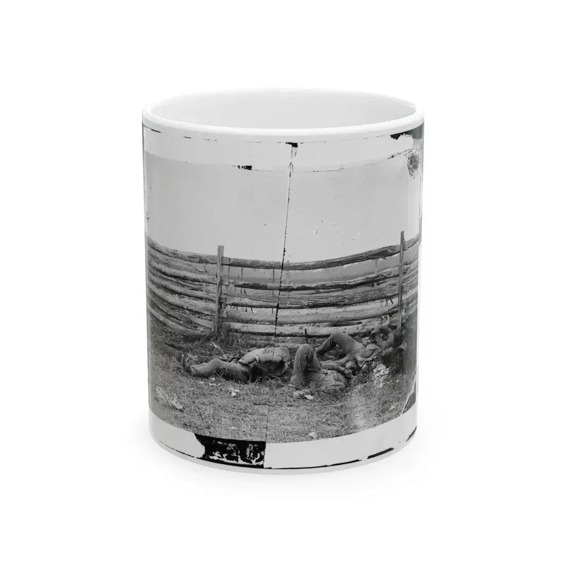 Antietam, Maryland. Dead Of Stonewall Jackson's Brigade By Rail Fence On The Hagerstown Pike (U.S. Civil War) White Coffee Mug 11oz - Go Mug Yourself