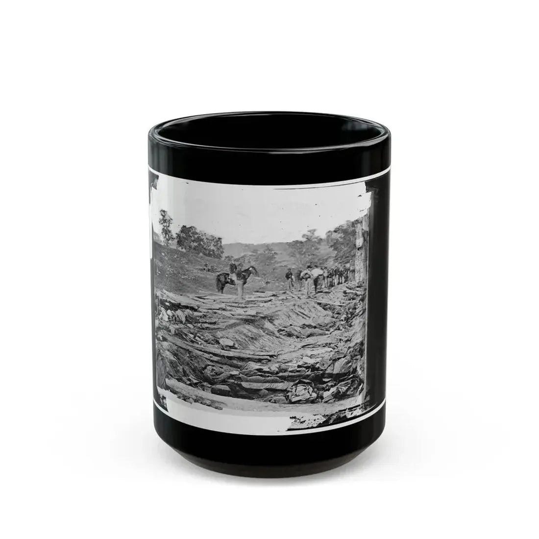 Antietam, Maryland. Ditch With Bodies Of Soldiers On Right Wing Used As A Rifle Pit By Confederates (U.S. Civil War) Black Coffee Mug 15oz - Go Mug Yourself
