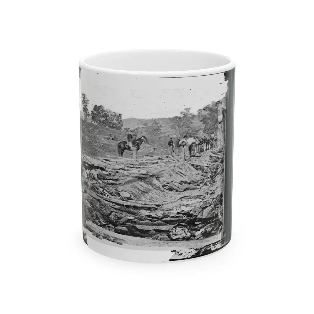 Antietam, Maryland. Ditch With Bodies Of Soldiers On Right Wing Used As A Rifle Pit By Confederates (U.S. Civil War) White Coffee Mug 11oz - Go Mug Yourself
