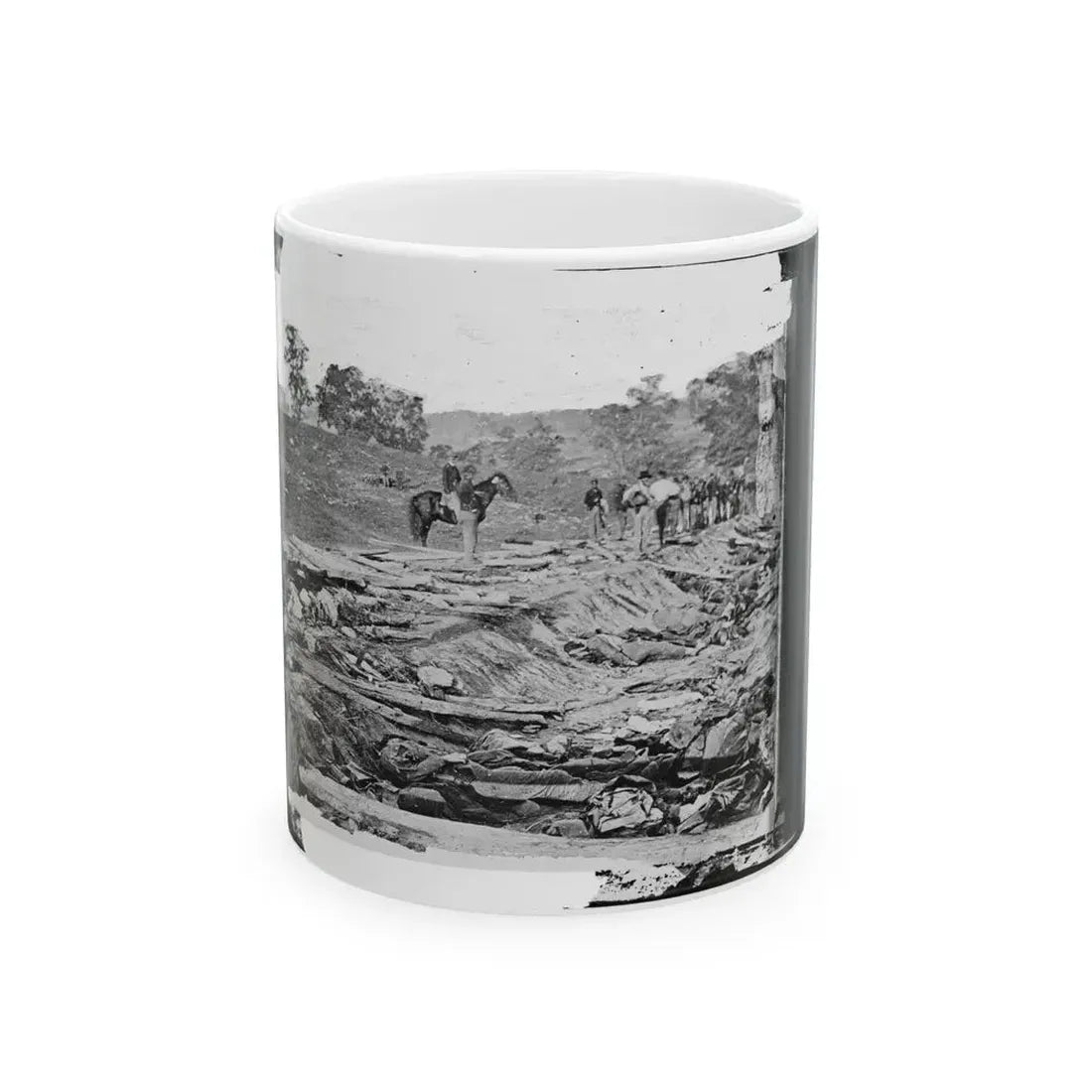 Antietam, Maryland. Ditch With Bodies Of Soldiers On Right Wing Used As A Rifle Pit By Confederates (U.S. Civil War) White Coffee Mug 11oz - Go Mug Yourself