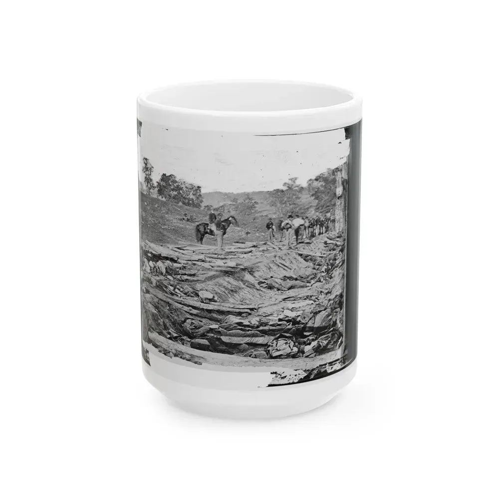 Antietam, Maryland. Ditch With Bodies Of Soldiers On Right Wing Used As A Rifle Pit By Confederates (U.S. Civil War) White Coffee Mug 15oz - Go Mug Yourself