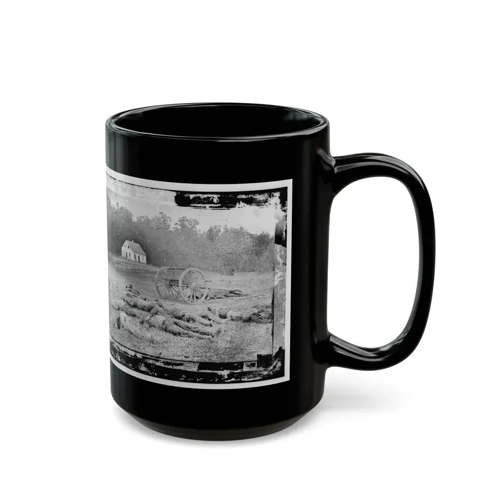 Antietam, Maryland. Field Where Sumner's Corps Charged. Bodies Of Confederate In Front Of The Dunker Church (U.S. Civil War) Black Coffee Mug - Go Mug Yourself
