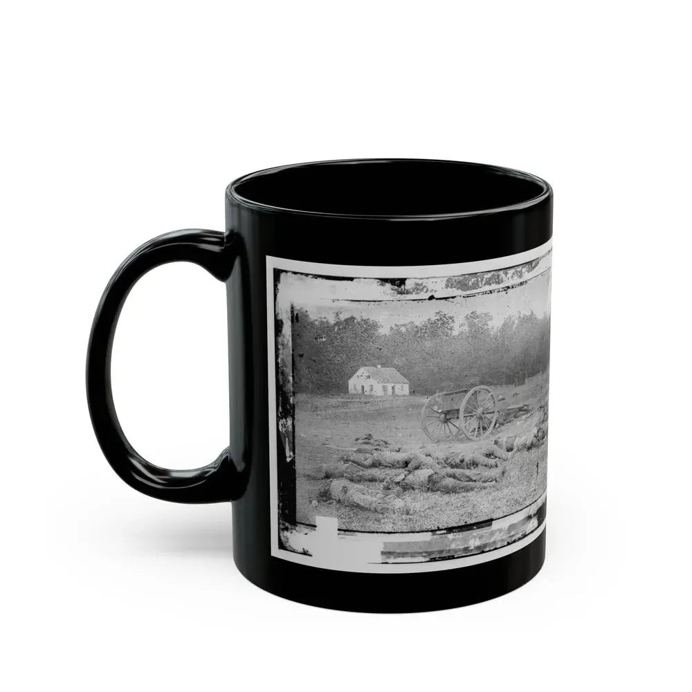 Antietam, Maryland. Field Where Sumner's Corps Charged. Bodies Of Confederate In Front Of The Dunker Church (U.S. Civil War) Black Coffee Mug - Go Mug Yourself