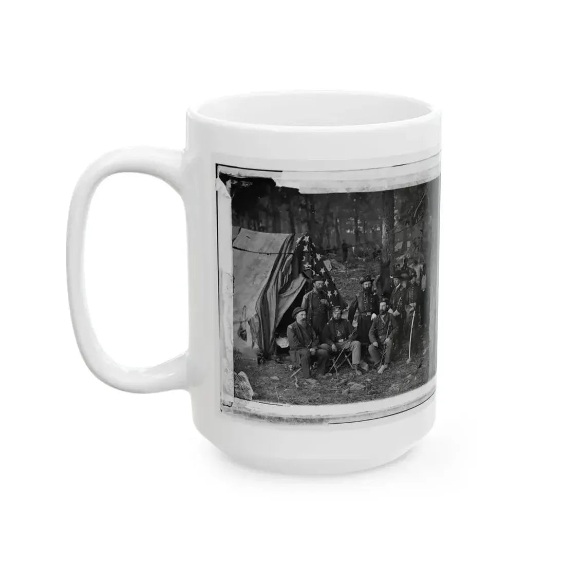 Antietam, Maryland. General John C. Caldwell And Staff On Battlefield (U.S. Civil War) White Coffee Mug - Go Mug Yourself