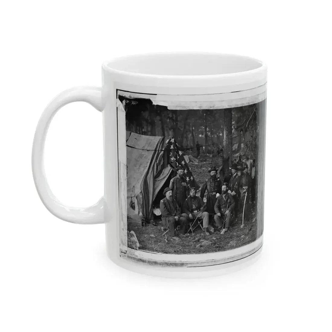 Antietam, Maryland. General John C. Caldwell And Staff On Battlefield (U.S. Civil War) White Coffee Mug - Go Mug Yourself
