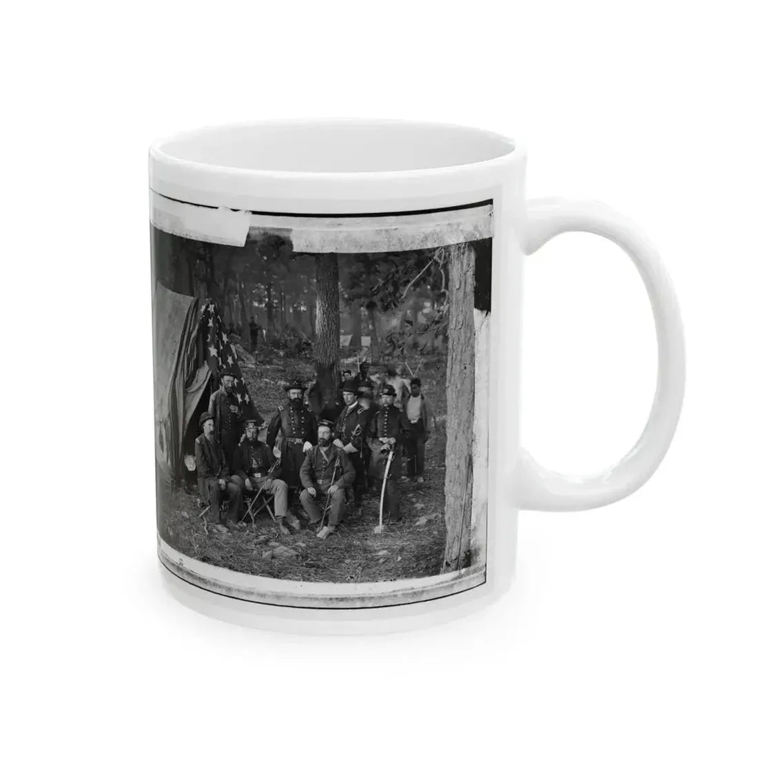 Antietam, Maryland. General John C. Caldwell And Staff On Battlefield (U.S. Civil War) White Coffee Mug - Go Mug Yourself