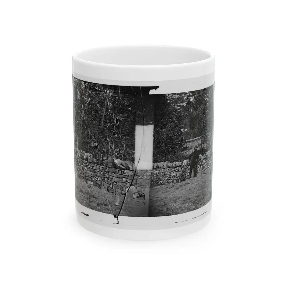 Antietam, Maryland. Graves Of Federal Soldiers At Burnside Bridge (U.S. Civil War) White Coffee Mug 11oz - Go Mug Yourself