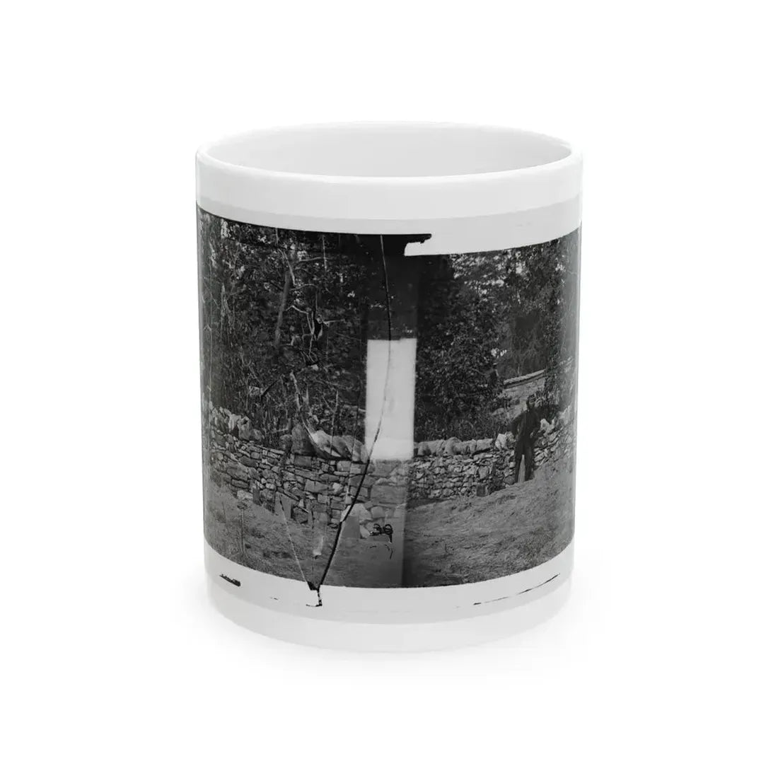 Antietam, Maryland. Graves Of Federal Soldiers At Burnside Bridge (U.S. Civil War) White Coffee Mug 11oz - Go Mug Yourself