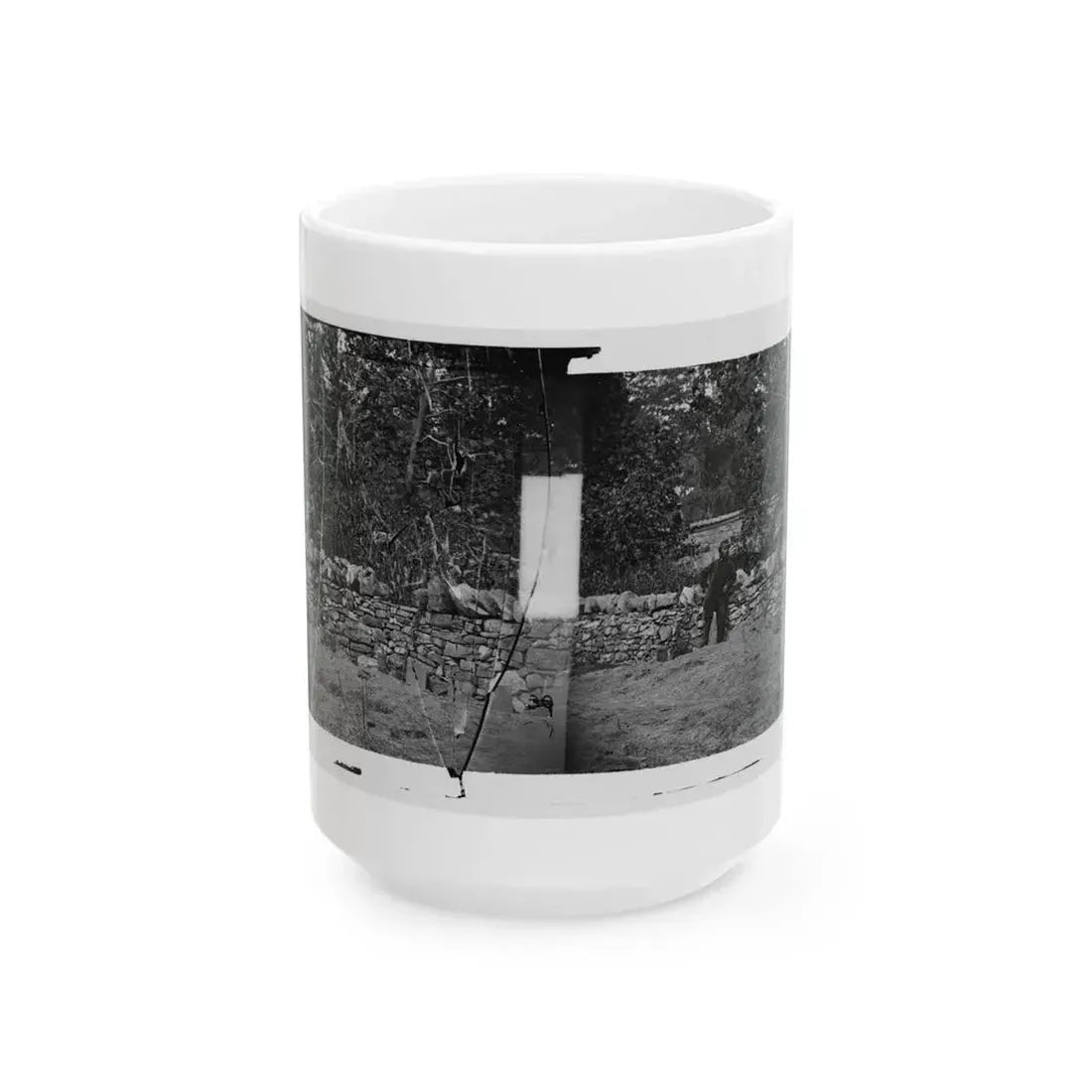 Antietam, Maryland. Graves Of Federal Soldiers At Burnside Bridge (U.S. Civil War) White Coffee Mug 15oz - Go Mug Yourself